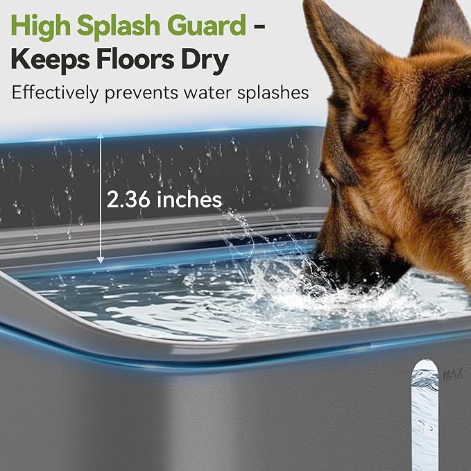 UPSKY 2.9Gal No Spill Dog Water Bowl, 4 Height Adjustable Elevated Bowl with Slow Drinking Feeder for Senior Dogs, Anti-Splash Floating Disk & Filter, Large Capacity for Large Dogs & Multi-Pet Homes