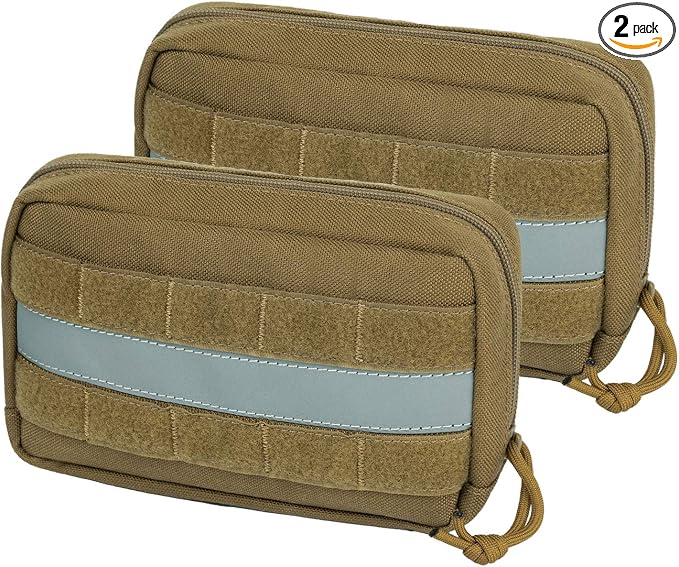 OneTigris Service Dog Vest Harness Saddle Bag Backpack Pouch, Emotional Support, Service Dog in Training,Quality Saddlebag for Tactical Dogs Vests(Coyote Brown)