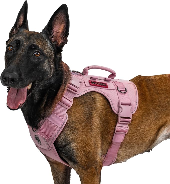 OneTigris No Pull Tactical Dog Harness for Medium Large Dogs | Reflective K9 Working Easy Control Vest – Adjustable Dog Harness with Hook & Loop Panels for Walking, Hiking & Training