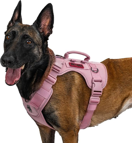 OneTigris No Pull Tactical Dog Harness for Medium Large Dogs | Reflective K9 Working Easy Control Vest – Adjustable Dog Harness with Hook & Loop Panels for Walking, Hiking & Training