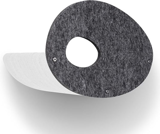 Accessory ADD-ON Curved Shelf Facade Covers Compatible with Cat Wall Shelves by Pryde Pets - 100% Sustainable PET Felt - Climber Sold Seperately - Cats Hammock Privacy and Safety Bumpers (Charcoal)