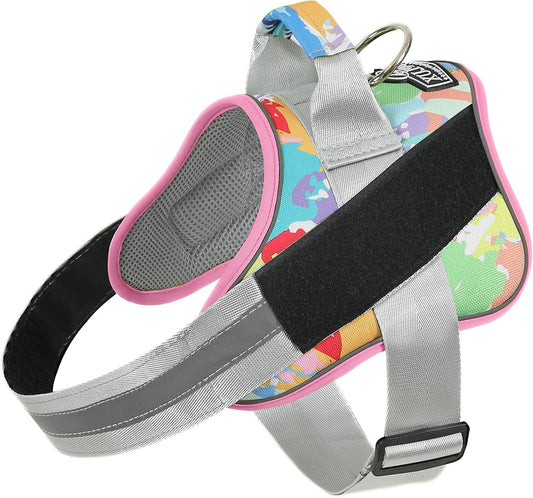 Bolux Dog Harness, No-Pull Reflective Dog Vest, Breathable Adjustable Pet Harness with Handle for Outdoor Walking - No More Pulling, Tugging or Choking (X-Small (Pack of 1), OilPainting)