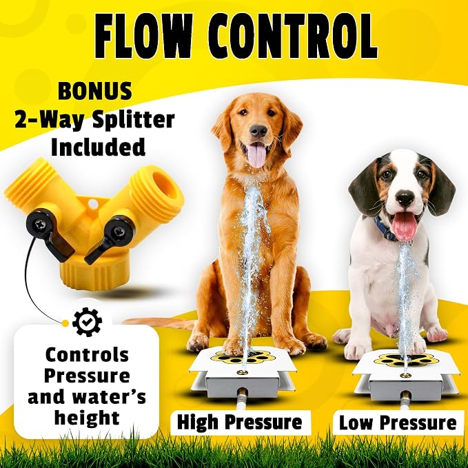 Trio Gato's Outdoor Dog Water Fountain Step On, Dog Sprinkler Paw Activated, Drinking Pet Dispenser, Provides Fresh Water, Sturdy, Easy to Use