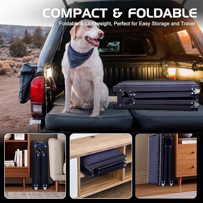 Dog Ramp for Car, 71'' L x 20'' W Dog Ramps for Large Dogs | Extra Wide Pet Ramp with Non-Slip Surface for Medium & Large Dogs to Get in Car, SUV & Truck, Supports Up to 250 Lbs