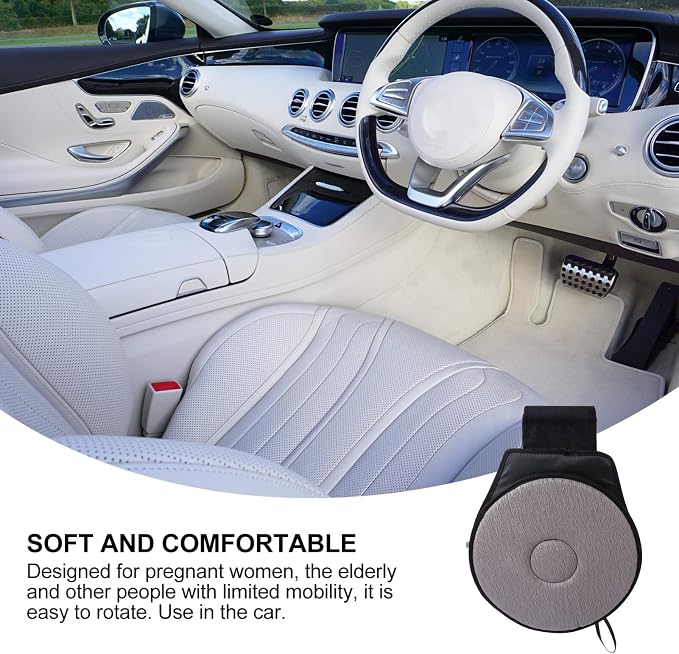 BESPORTBLE Automotive Seat Cushions 360° Rotation Swivel Seat Cushion 16.5 x 14.5 x 1.1Inch Portable Pivot Disc Pad for Car Chair Pad for Home Office Chairs