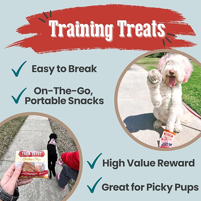 Farm To Pet - Puppy Packs 'N Snacks Dog Treat Starter Pack - Fish 4oz + 1 Chicken & 1 Beef & 1 Turkey Snack Pack - Single Ingredient Training Treats, All Natural, Lean for Small, Medium, Large Breeds