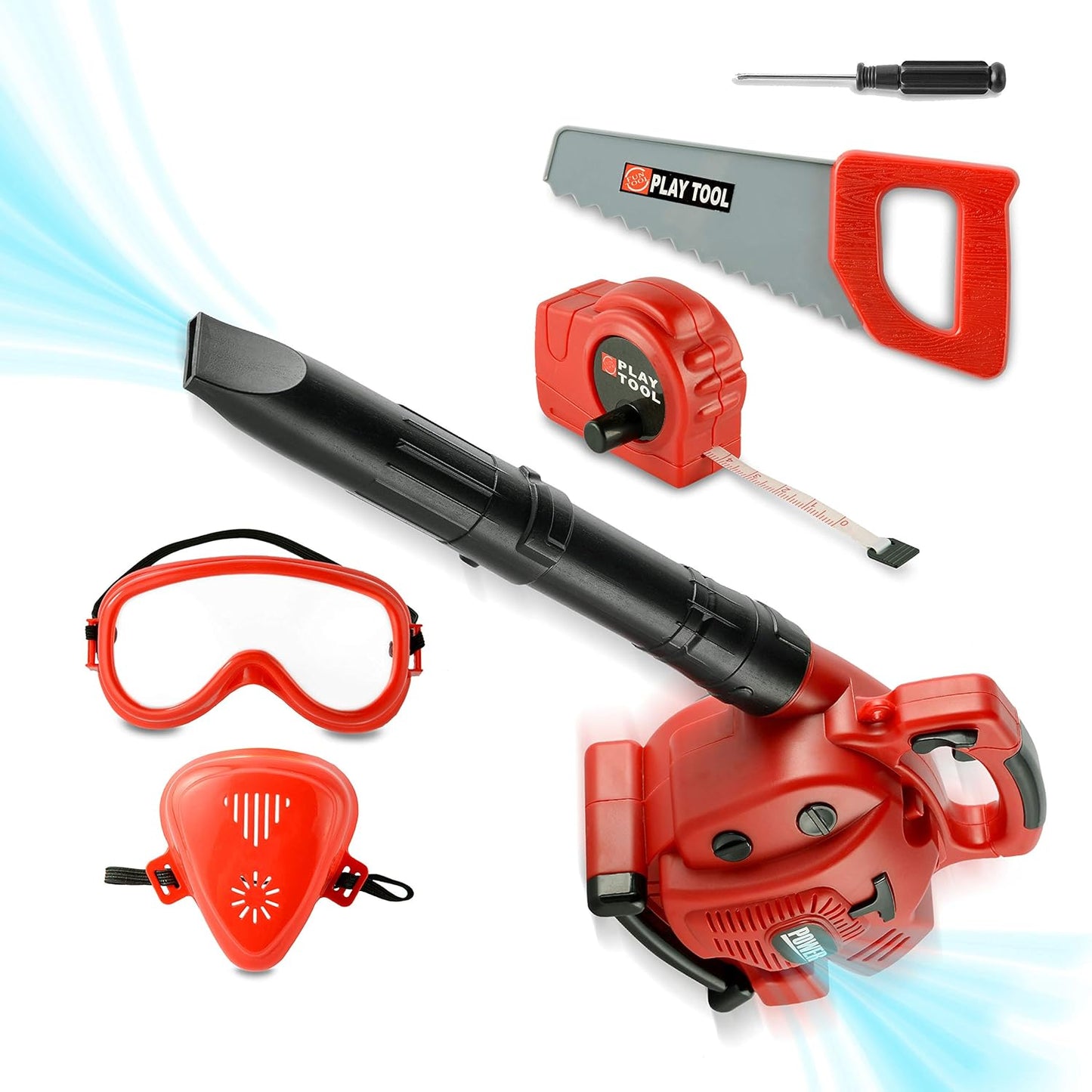 Toy Choi's Kids Leaf Blower - Toy Leaf Blower That Really Works with Tool Set, Pretend Play Series Construction Outdoor Preschool Gardening Kit for Boys & Girls Age 3-5 4-7