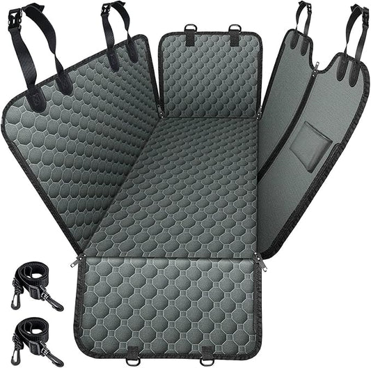 Mancro Dog Car Seat Cover for Back Seat, 2026 Upgraded 600D Heavy Duty Waterproof & Scratch-Resistant Dog Hammock for Car, Back Seat Pet Cover for Dogs with Sedan, Trucks and SUVs, Standard, Grey