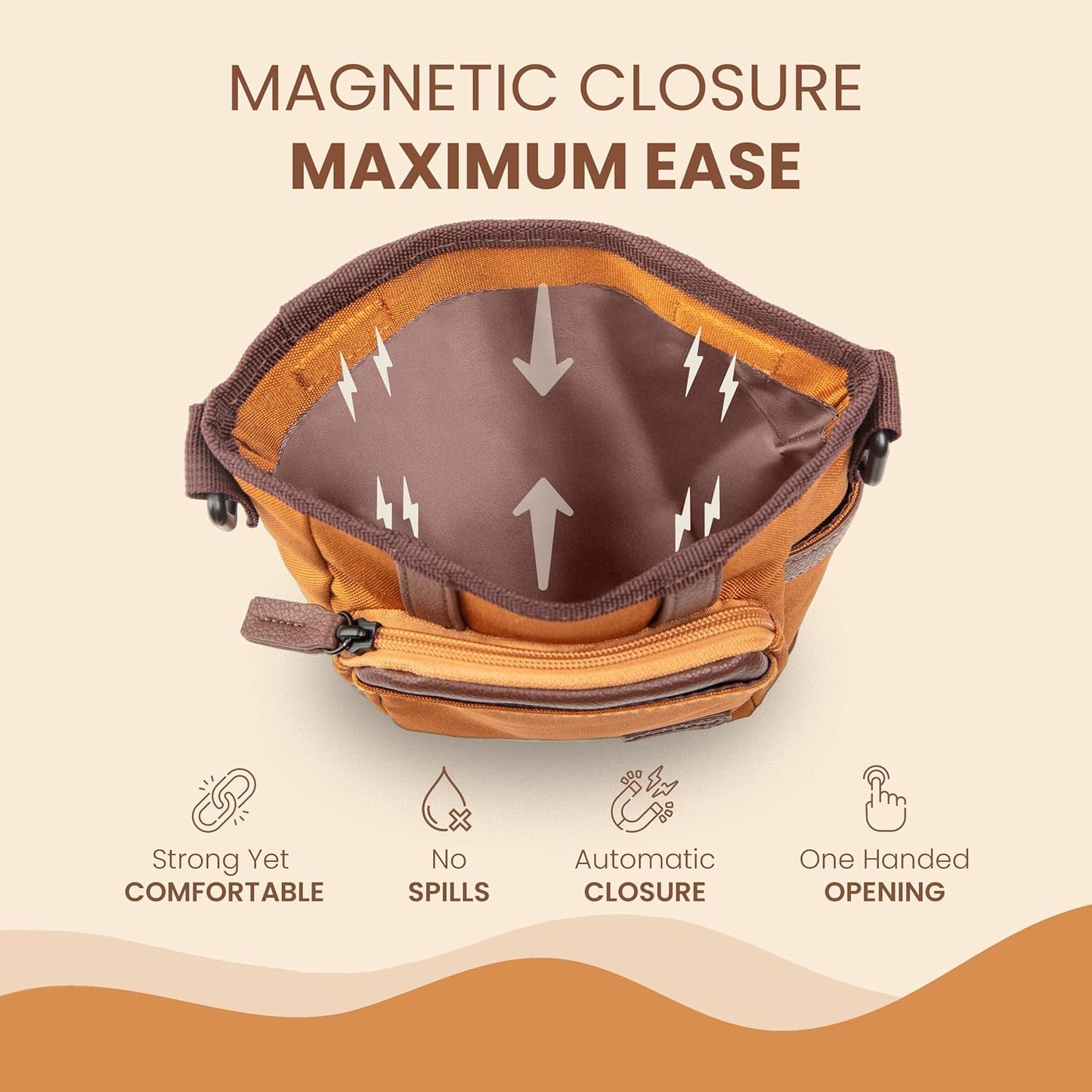 BEAU&FUR Dog Treat Pouch with Clicker for Training - Hands-Free Dog Treat Bag with Magnetic Closure, Built-in Poop Bag Holder Pocket