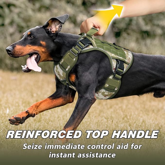 WINGOIN Tactical Dog Harness for Large Dogs,Heavy Duty No Pull Dog Harness | with Handle,Adjustable Reflective,Military K9 Style,Big Size Dog Vest,for German Shepherd,for Walking Training Hunting