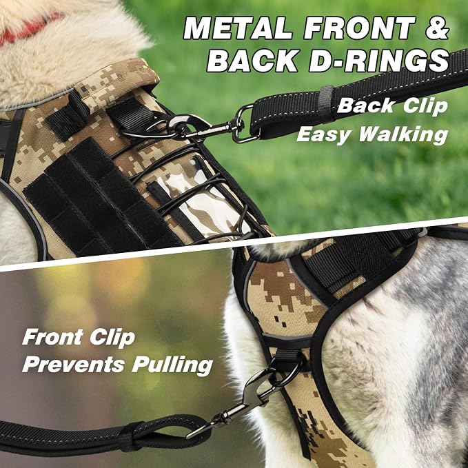 WINGOIN Tactical Dog Harness for Large Dogs,Heavy Duty No Pull Dog Harness | with Handle,Adjustable Reflective,Military K9 Style,Big Size Dog Vest,for German Shepherd,for Walking Training Hunting
