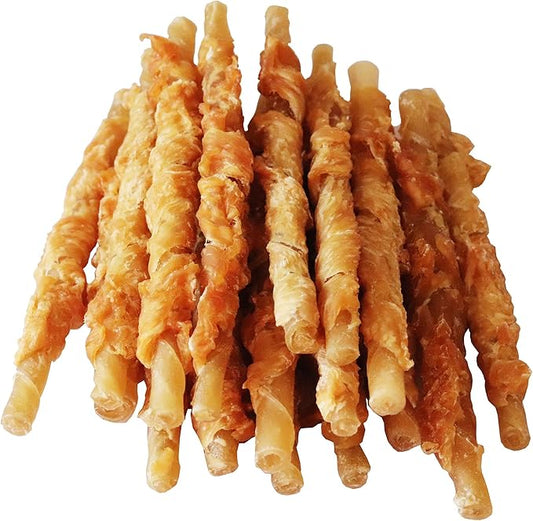 Pawant Chicken Wrapped Rawhides for Dogs Treats Puppy Training Snacks Sticks Dog Rawhide Chews All Natural Dog Treats 0.5lb