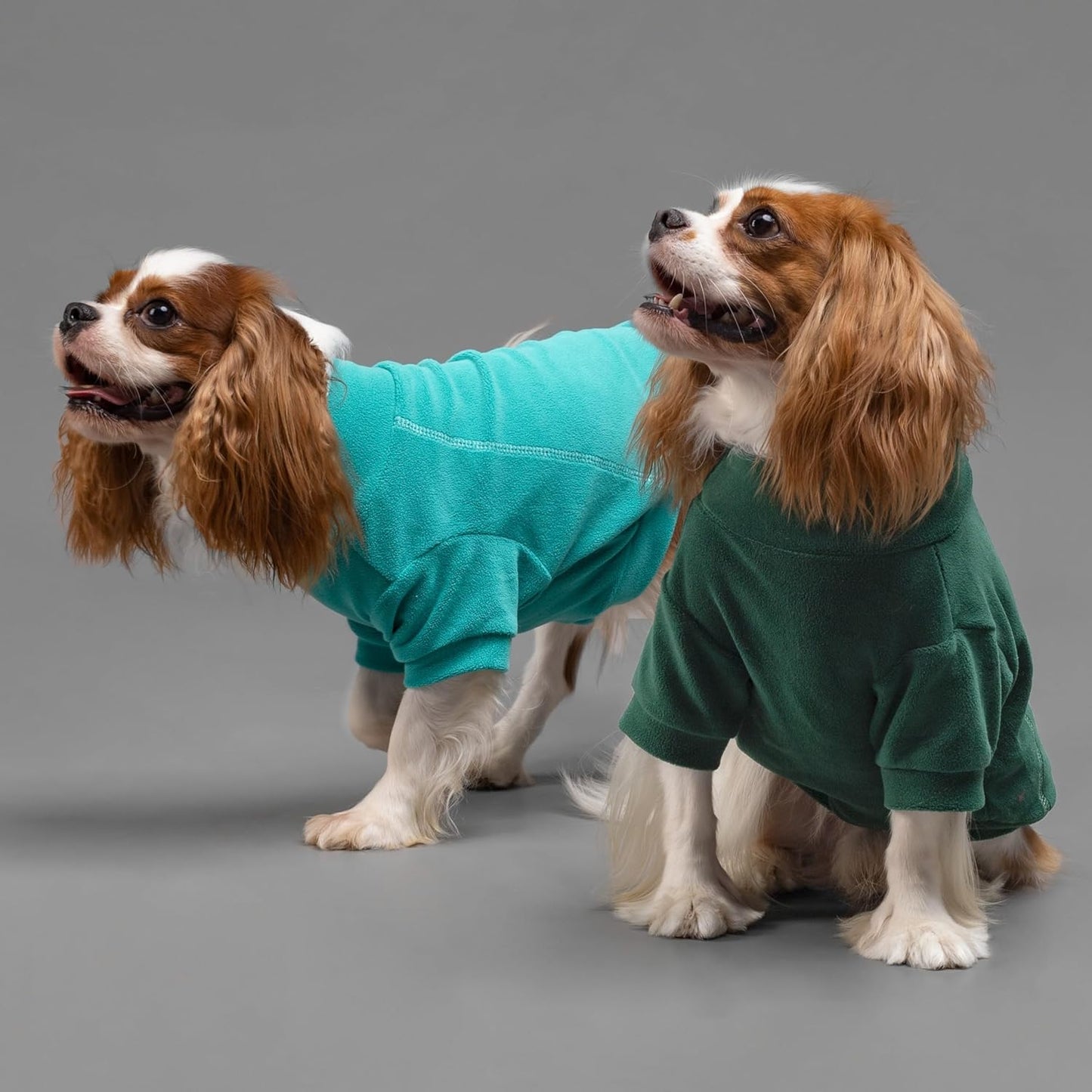 Fitwarm 3 Pack Fleece Dog Sweater, Turtleneck Dog Sweatshirt, Dog Winter Clothes for Small Dogs Boy Girl, Pet Pullover Jumper, French Bulldog Apparel, Dark Green, Teal Green, Olive Green, XL