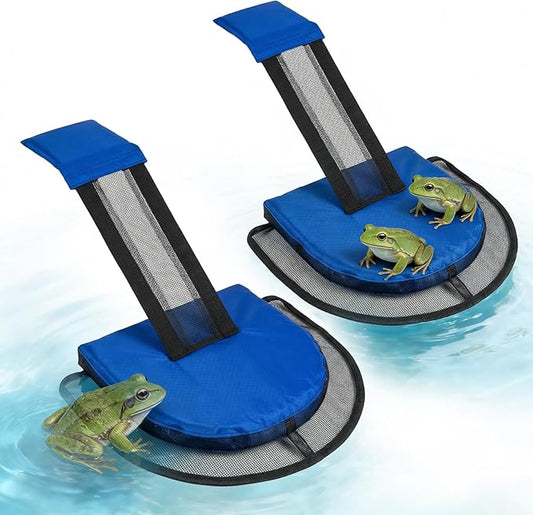 2 Pcs Pool Animal Escape Ramp, Floating Frog Log for Pool & Spa – Small Animal Rescue Platform, Prevents Drowning, Easy Install Floating Ramp Rescues (Blue)