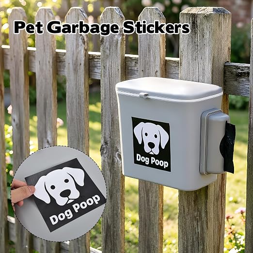 Rainmae Dog Poop Trash Can Outside, Dog Poop Trash Can, 2 Gallon Hanging Dog Poop Bin with Lid and Trash Bag Dispenser, Plastic Garbage Container for Fence, Counter Top, Yard and Outdoor Activities