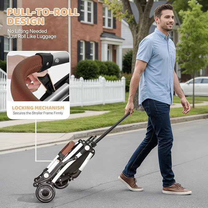 Magshion Dog Stroller w/Detachable Carrier for Small/Medium Dogs&Cats | Clear PC Dome Pet Stroller Up to 33 lbs, Lightweight Foldable Pet Cart, PU Wheels, Storage Basket & Cup Holder