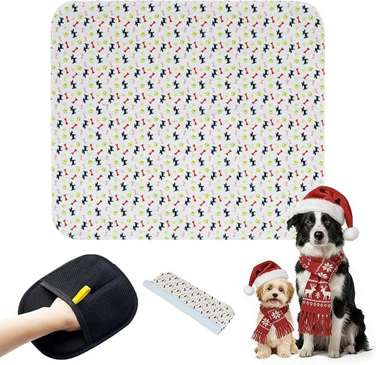 Puppy Pads with Pheromones, Washable Puppy Pee Pads for Dogs Reusable Puppy Pads for Dogs and Cats(with Pet Hair Removal Gloves)