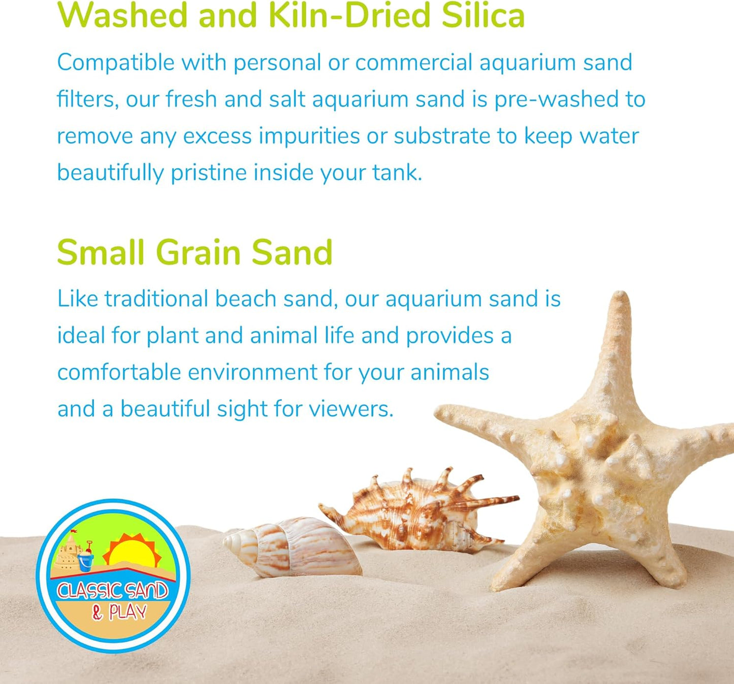 CLASSIC SAND & PLAY Natural Aquarium Sand for Freshwater and Saltwater Tanks, 20 lb. Bag, Improves Filter Life and Filtration Process, Pre-Washed Fine Sand, Red