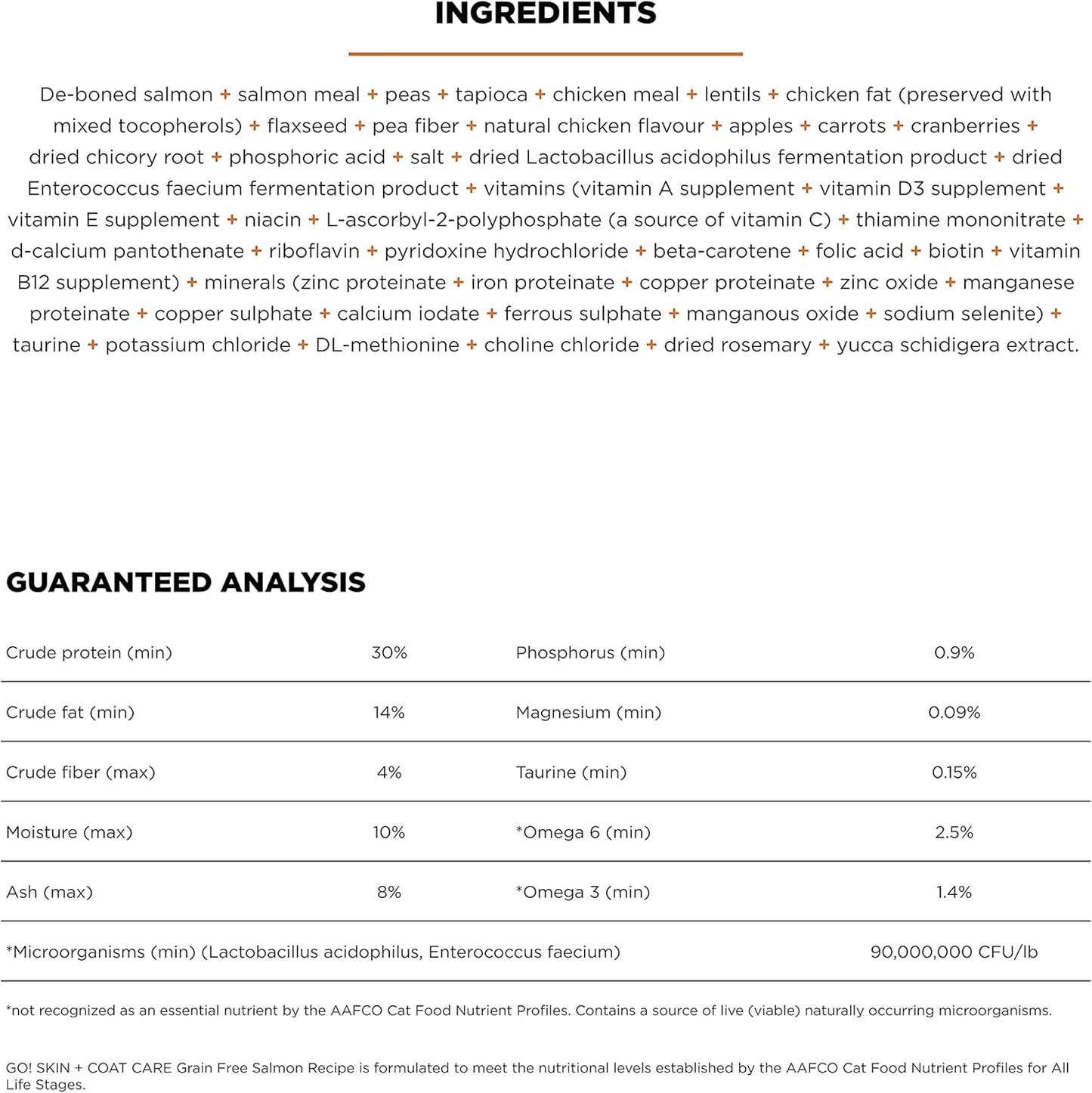 Go! Solutions Skin + Coat Care, Grain-Free Dry Cat Food, Salmon Recipe, 8 lb Bag