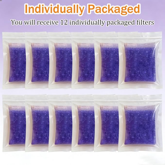 12 Packs Cat Litter Deodorizer Refills Compatible with Whisker OdorTrap Pod | Odor Eliminator for Self-Cleaning and Traditional Litter Boxes (Lavander)