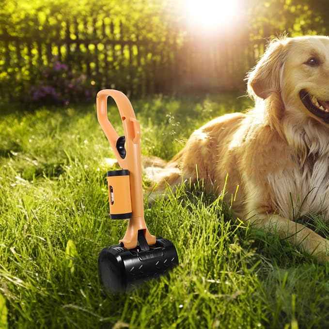 Homoyoyo Heavy Duty Dog Pooper Scooper for Yard with Waste Bag Holder and Quick Easy Solution, Reusable Pet Poop Picker for Outdoor Activities, Abs Material with Innovative Design