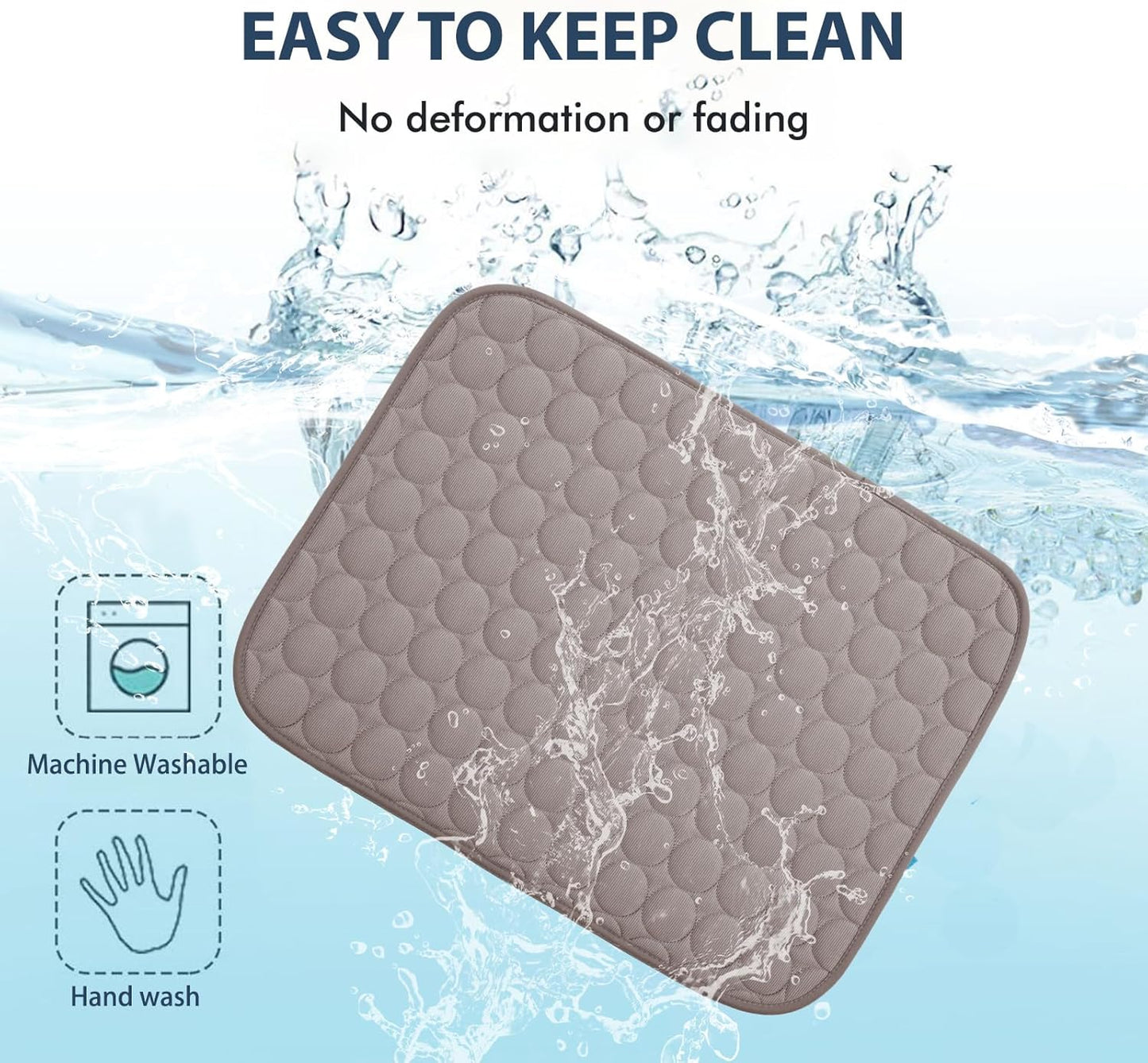 MICROCOSMOS Summer Cooling Mat & Sleeping Pad- Water Absorption Top, Materials Safe, Easy Carry, EZ Clean. Keep Cooling for Pets, Kids and Adults.(Brown, 59" x 40")