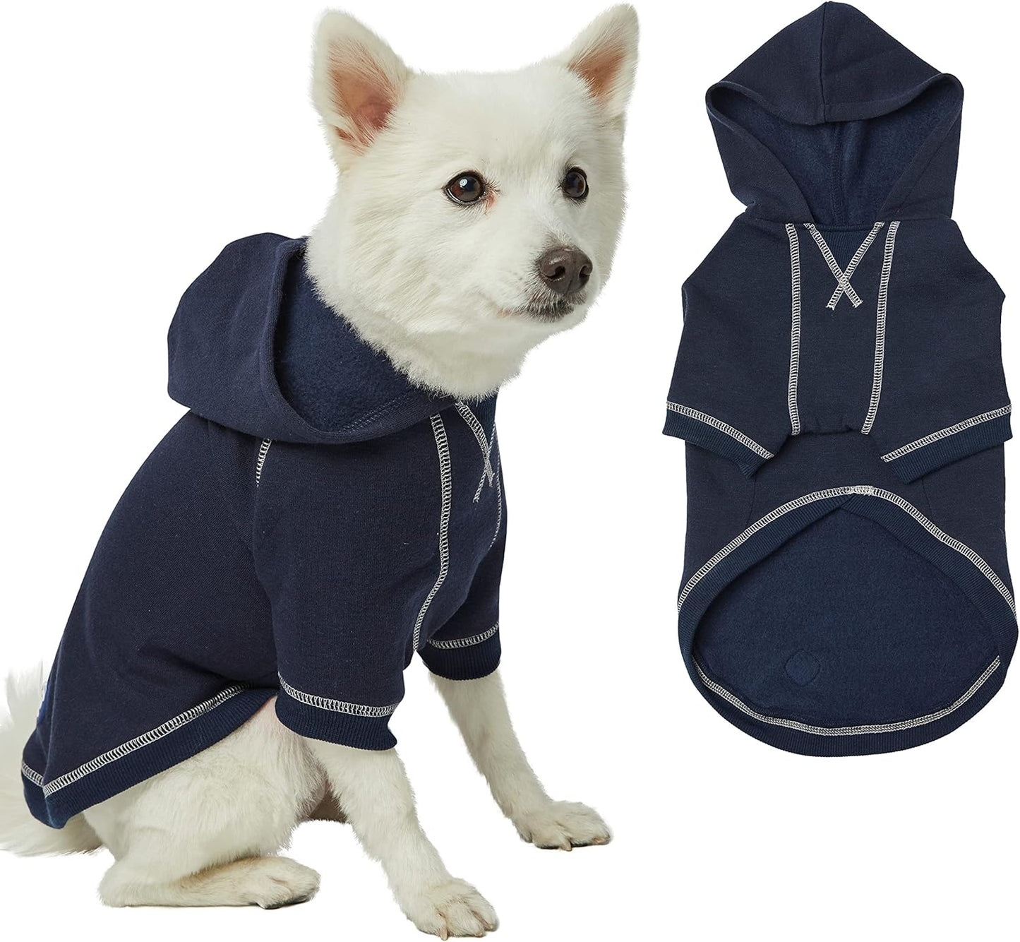 Blueberry Pet Hoodie – 12″ Soft Cotton-Terry Winter Sweatshirt, Midnight Blue, Award-Winning Small-Dog Jersey