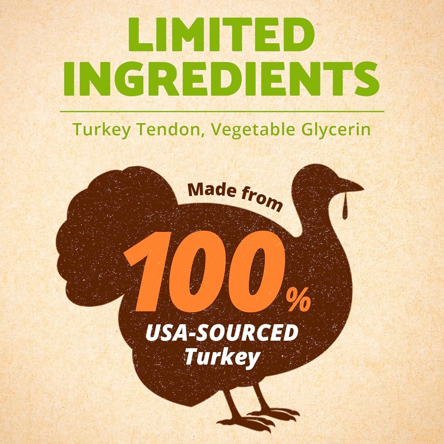 AFreschi Turkey Tendons for Dogs, USA-Sourced, Healthy Dog Treats, Rawhide-Free Puppy Chews, Long Lasting, All Natural, Hypoallergenic Dog Treats for Large Breeds, 10 oz Pack Variety (L)