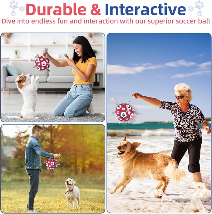 Diman Balls for Dogs with Straps - 6 Inch Dog Toy Balls for Small Medium Dogs, Outdoor & Water Fetch Toy for Birthday, Red