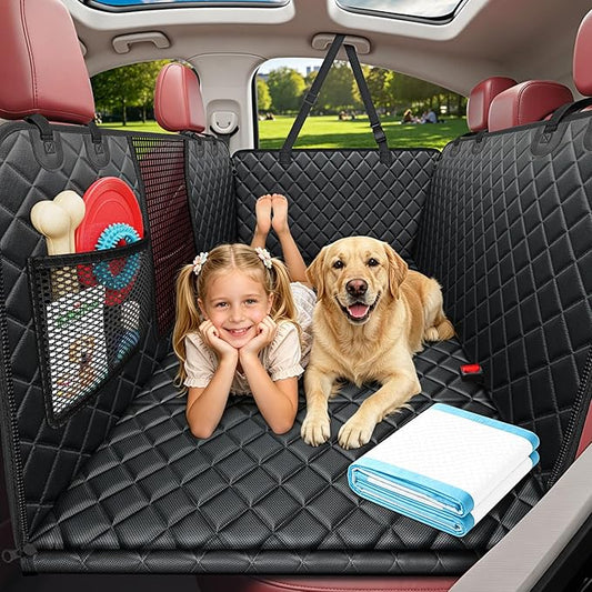 URPOWER Dog Car Seat Cover for Pets 100% Waterproof Seat Cover Hammock 600D Heavy Duty Scratch Proof Nonslip Durable Soft Back Seat Covers for Full Size Trucks
