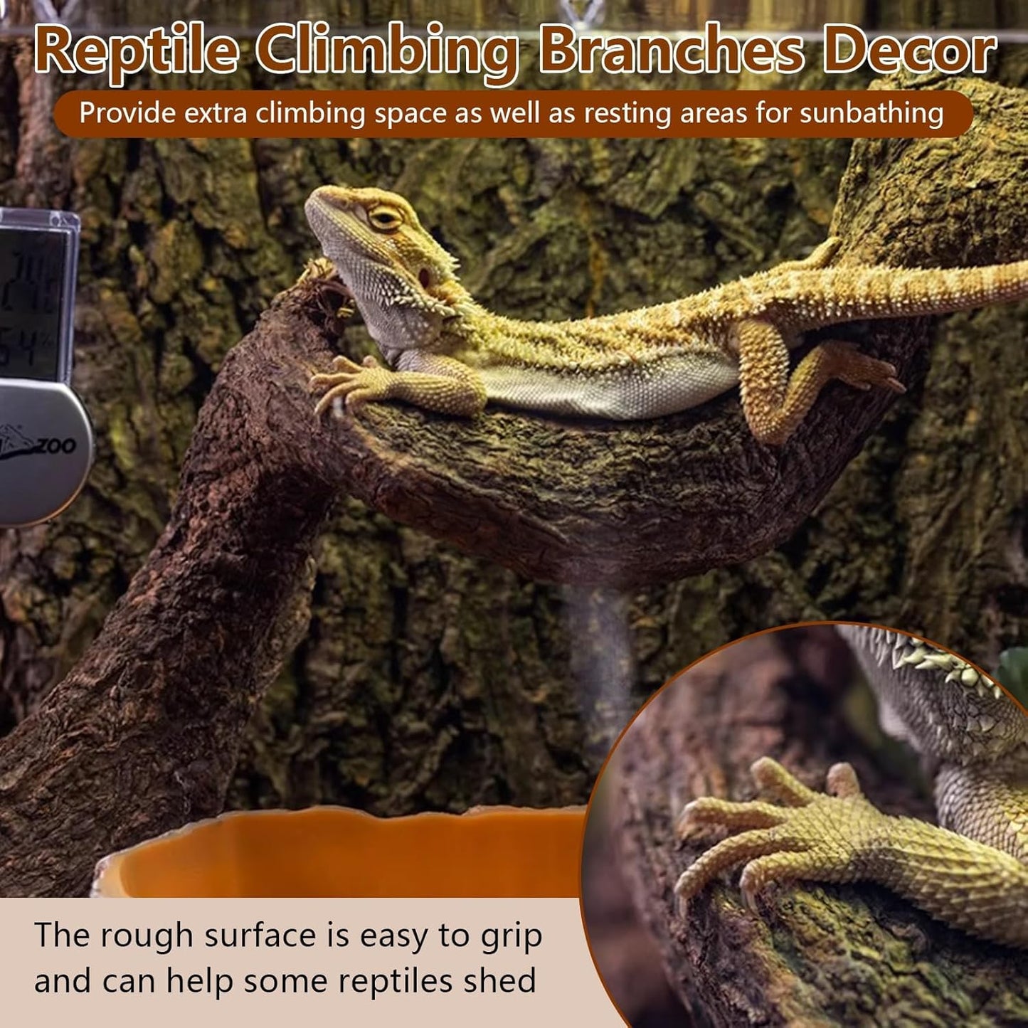 BNOSDM Reptile Climbing Branches Decor,Snake Climbing Branch,Gecko Climb Wood,Lizard Forest Branch,Tank Habitat Tree Trunk Decorations for Bearded Dragons,Chameleons,Spider,Frogs (XL)