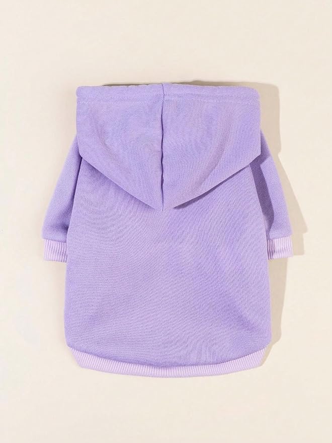 QWINEE Basic Dog Hoodie Sweatshirt Puppy Sweater Warm Cat Costumes Pet Clothes for Chihuahua Puppy Kitten Small Medium Dogs Mauve Purple Medium