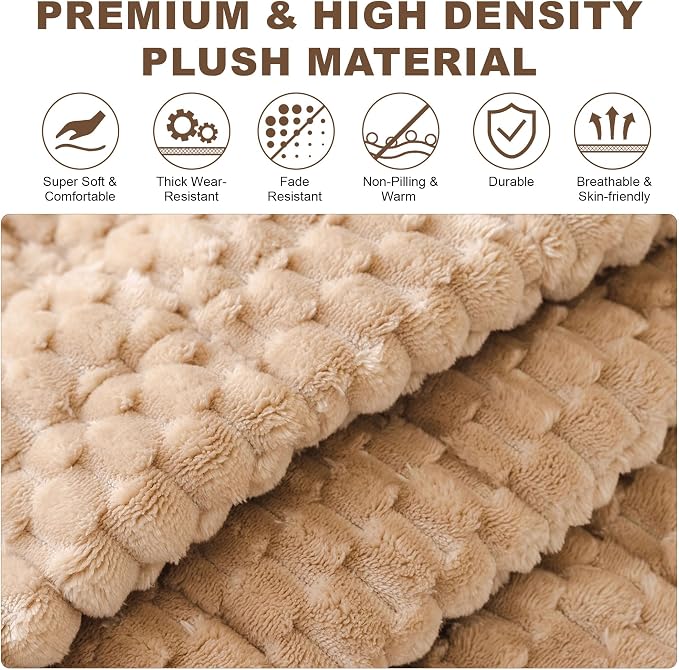 OTOB Couch Cover for Dogs Washable Non Slip Plush Sofa Covers for 3 Cushion Couch, All Seasons Fuzzy Kids Pet Friendly Sofa Slipcovers Furniture Protector Bed Mat (Coffee, 27.6" x 70.9")