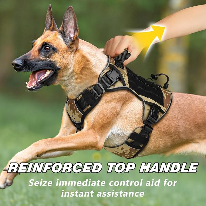 WINGOIN Tactical Dog Harness for Large Dogs,Heavy Duty No Pull Dog Harness | with Handle,Adjustable Reflective,Military K9 Style,Big Size Dog Vest,for German Shepherd,for Walking Training Hunting