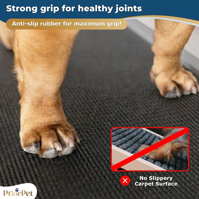Dog Ramp for Couch – Non-Slip, Sturdy Build Foldable Wooden Dog Ramp – Supports up to 200 lbs – 7 Adjustable Heights (14"–20.5") – Enhanced Stability – Birchwood Pet Ramp for Small Dogs – Gray
