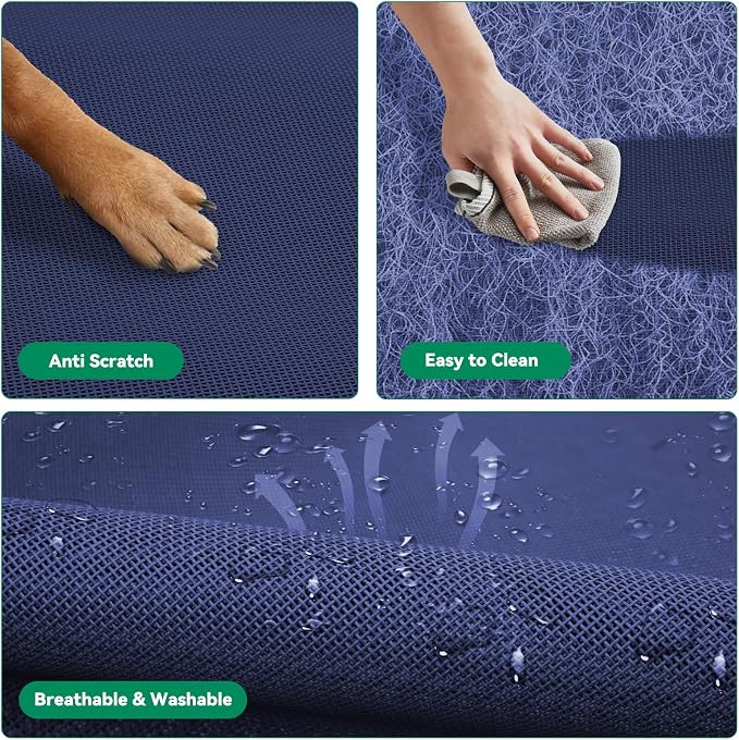 Elevated Dog Bed Outdoor Cooling Raised Cot for XL Dogs, Blue 53.9in | Tool-Free Installation; Washable Cooling Breathable Mesh; Anti-Slip Feet; Indoor & Outdoor Use