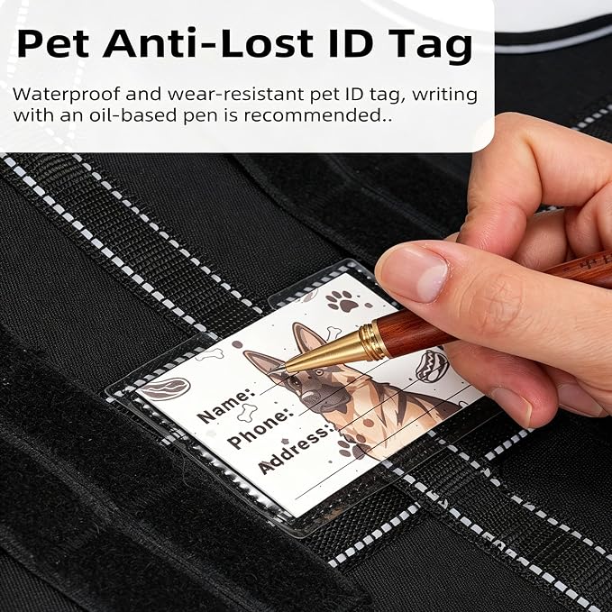Tactical Dog Harness Adjustable Reflective No Pull Dog Harness, L | 2 Control Handles, Hook and Loop Panel for ID Patch, Pet ID Tag, Breathable Mesh Padding, Heavy Duty Dog Harness, Training