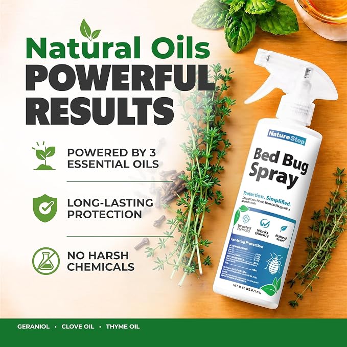 Bed Bug Spray | Targets Bed Bugs & Eggs, Pet & Family Friendly, Plant-Based Active Ingredients, For Mattresses & Luggage, Stain-Free Formula