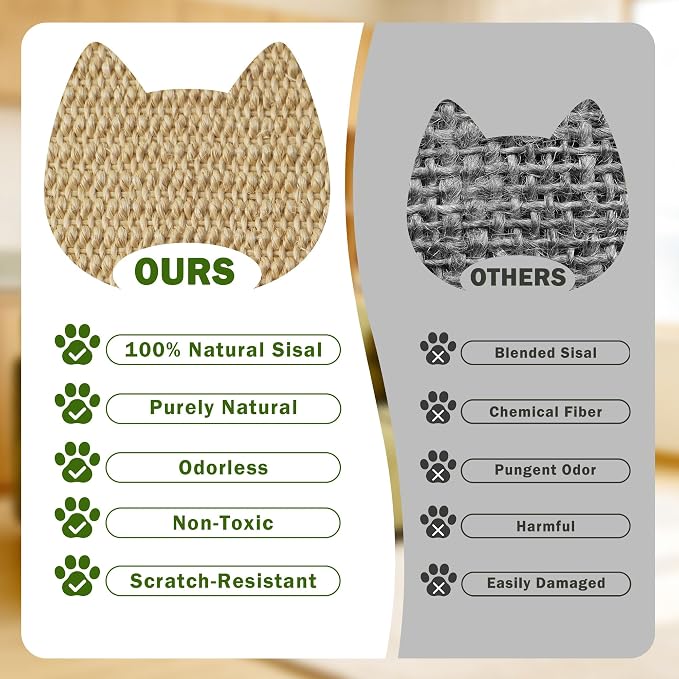 3-in-1 Crescent Elevated Cat Bed with Removable Sisal Scratcher & Soft Fleece Mat, Rocking Cat Hammock Lounge for Indoor Cats, Kittens & Small Animals, Pink