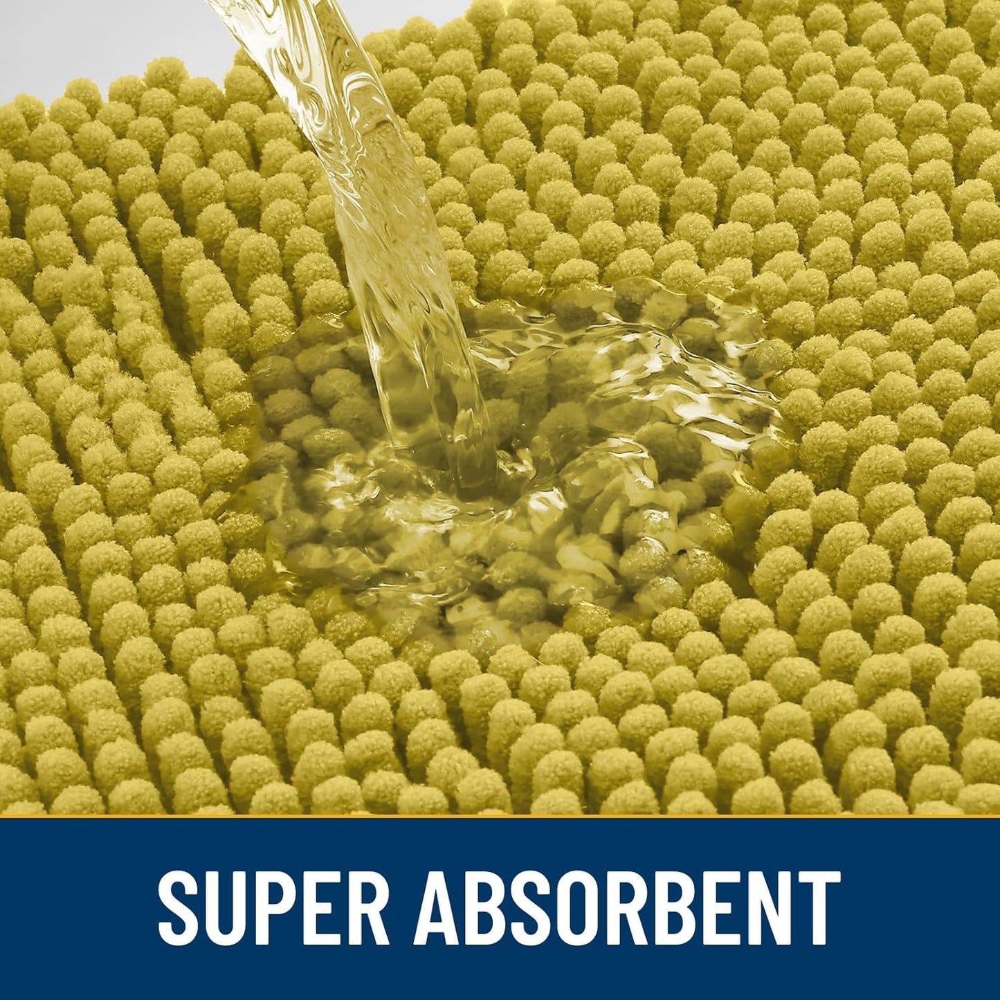 Smiry Dog Door Mat for Muddy Paws 30x20, Absorbs Moisture and Dirt Doormat, Non-Slip Washable Quick Dry Chenille Front Door Mat Indoor Entrance, Entryway Carpet for Inside Floor, Mustard Yellow