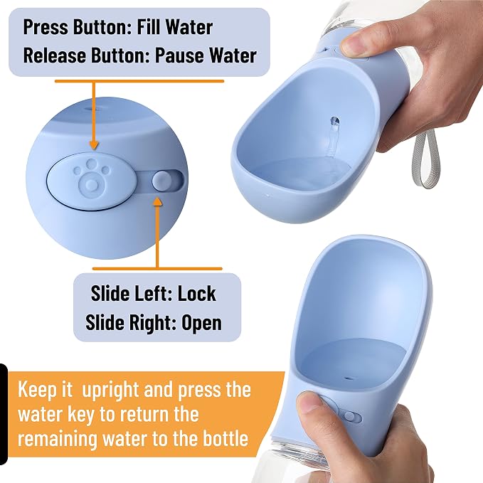 Mr. Pen- Portable Dog Water Bottle, 19 oz, Large | Leak Proof Puppy Water Dispenser with Drinking Feeder for Pets, Outdoor Walking, Hiking, Travel, Not Dishwasher Safe