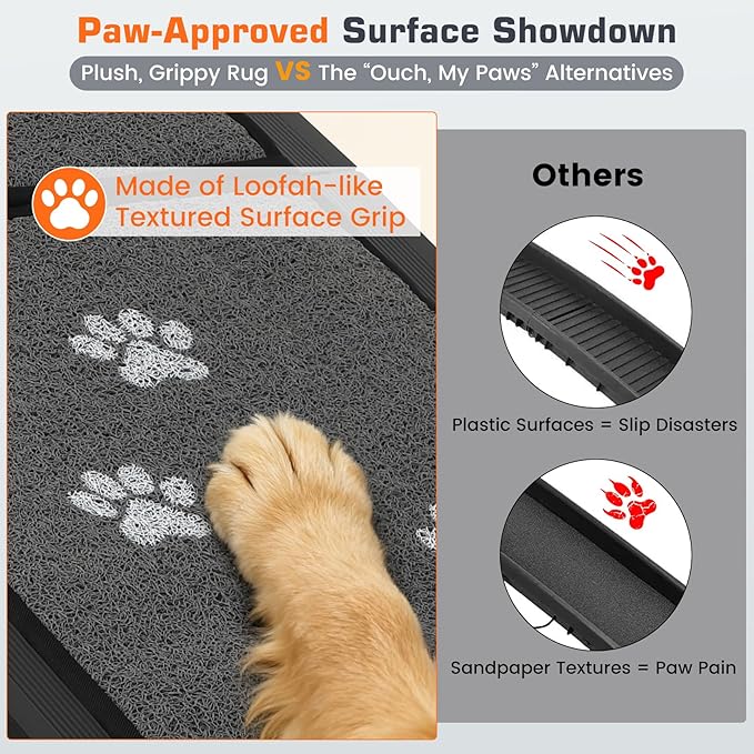 Dog Ramp for Car 63" L x 17" W Portable Ramps with Non-Slip Rug Surface Folding Pet Car Ramp for Truck/SUV & Stairs/Bed, Up to 250 LBS