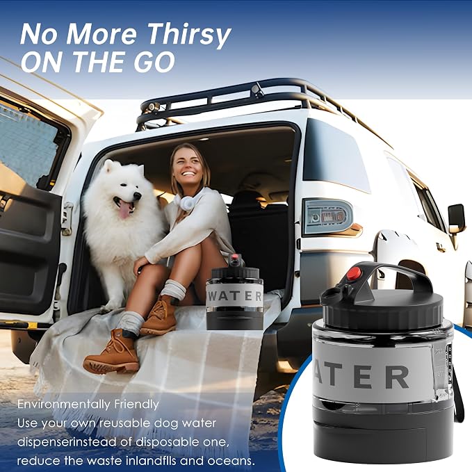 56oz Dog Water Dispenser Portable, 1.6L Leak-Proof Dog Water Bottle with Pull-Out Bowl, BPA Free Pet Travel Water Bottle for Daily Walks, Hiking, Park, Car Travel, Outdoor Beach Accessories