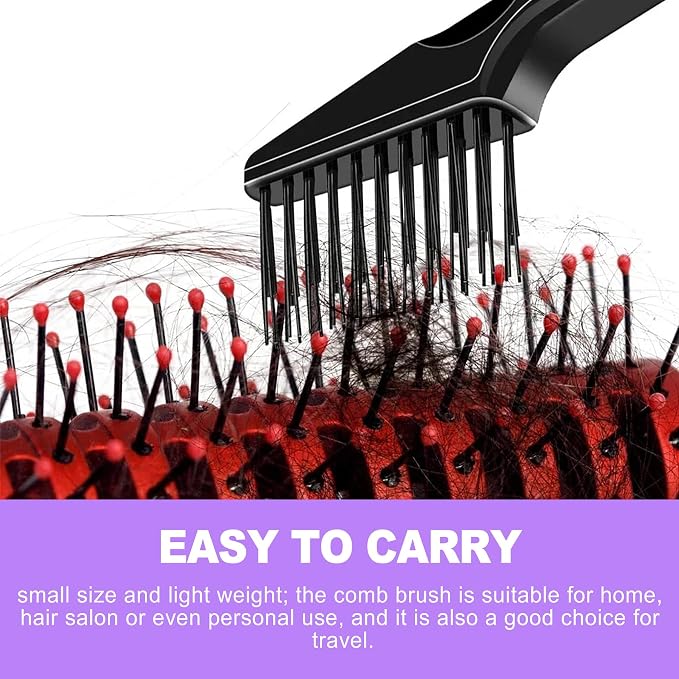 1 Hair Brush Cleaner Tool & 2 Metal Rakes – Effective Comb Cleaning Kit for Hair, Dust, Lint Removal at Home & Salon