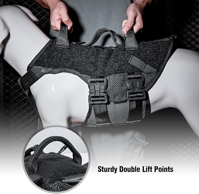 Tactical Dog Harness No Pull for Large Working Dogs Military Dogs Vest Police Service Training Dogs Molle Harnesses with Handle … …