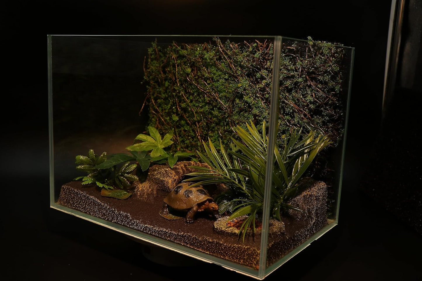 AQUA KT Reptile Moss Background Backdrop Wall Artificial Terrarium Habitat Amphibian Cage Decoration for Lizard Bearded Dragon Snake Tree Frog Chameleon Climbing, Pack of 4