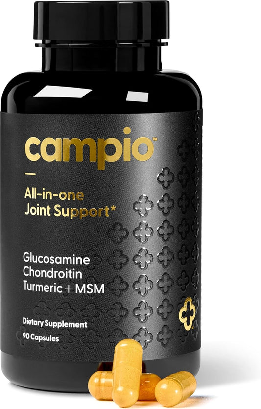Glucosamine Chondriotin MSM All-in-One Joint Support Supplement Turmeric, Hyaluronic Acid, Boswellia, Ginger Root, Bamboo, BioPerine, Black Pepper, Supports Joint Health & Flexibility 90 Count