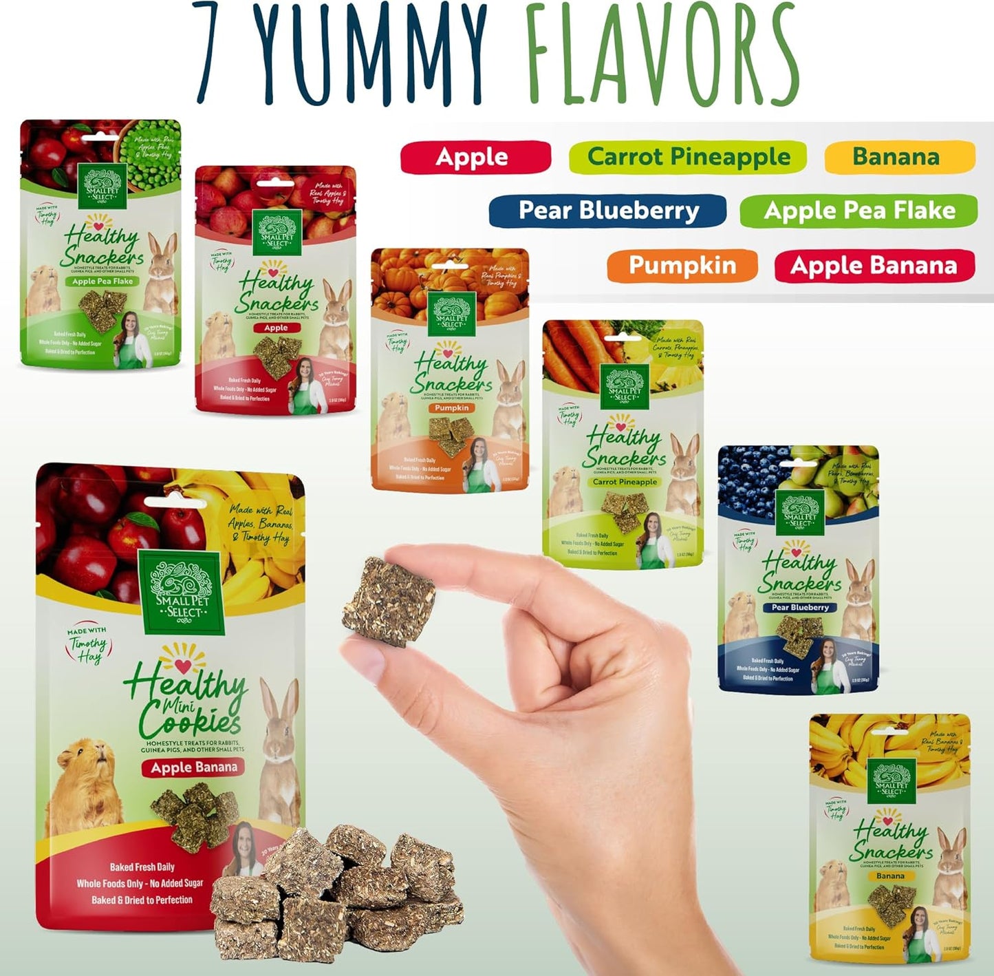 Small Pet Select Healthy Snackers Mini Cookies- Apple Banana, 2 oz