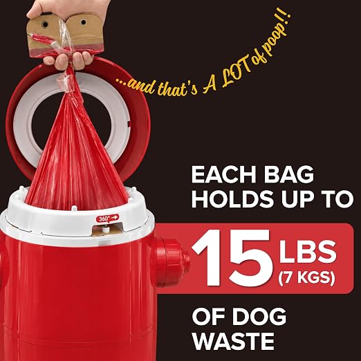 Red Rocket Doggy Twist'R Medium Waste Disposal System, Dog Poop Trash Can | Odor Control, Indoor/Outdoor, Holds Up to 15 Lbs, Includes 2 Size #2 Odor Blocking Bags, 2 Charcoal Sachets, 60 Poop Bags