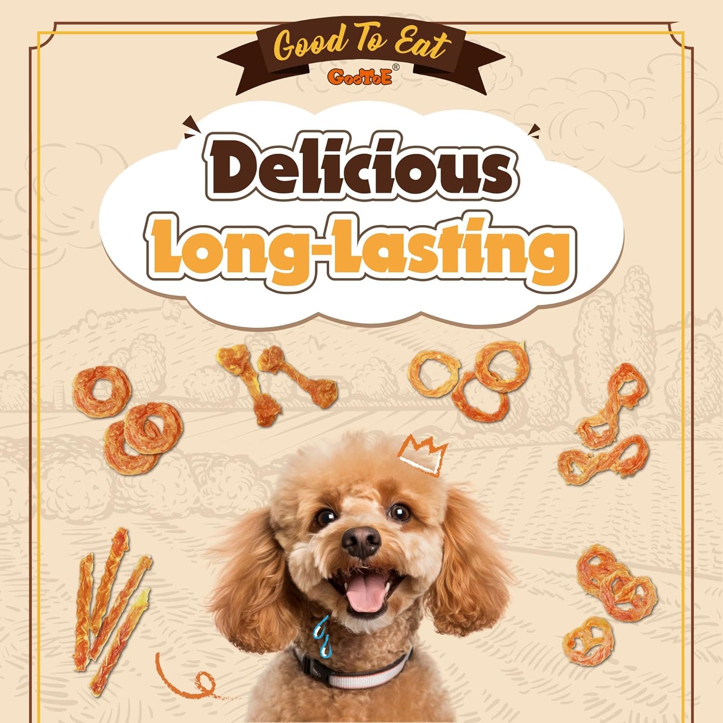 Gootoe Turkey Tendon Dog Treats, Pretzel (M) 3.17 oz, USA-Sourced Turkey Tendon, Natural Snack, Premium Puppy Chews, Hypoallergenic, Reseal Value Bags, Size for Medium Dogs (Pack of 2)